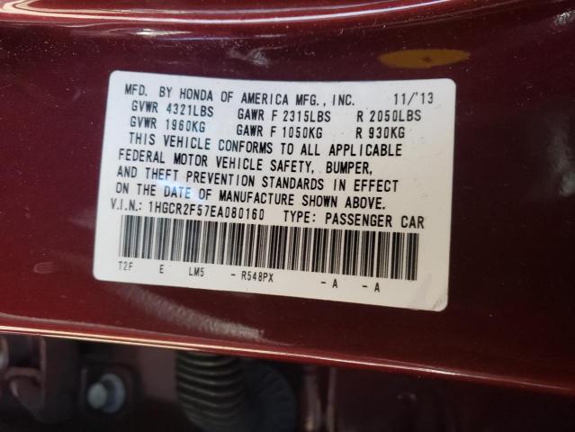 Photo 10 from auction – 2014 HONDA ACCORD SPO with VIN 1HGCR2F57EA080160