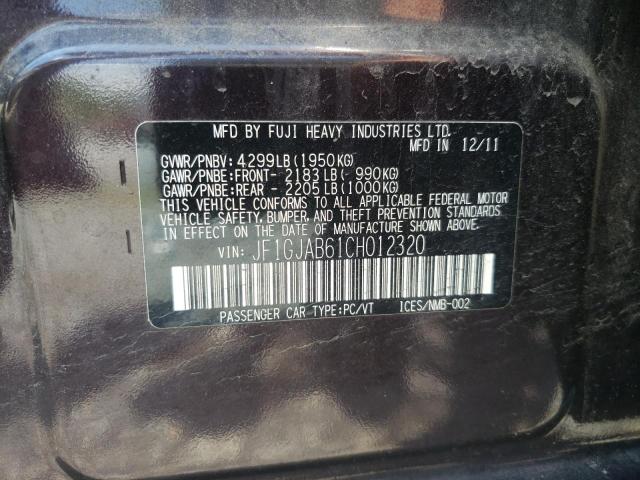 Photo 10 from auction – 2012 SUBARU IMPREZA PR with VIN JF1GJAB61CH012320