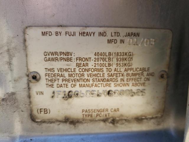 Photo 10 from auction – 2004 SUBARU IMPREZA OU with VIN JF1GG68564G800625