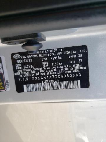 Photo 10 from auction – 2012 KIA OPTIMA EX with VIN 5XXGN4A7XCG060633