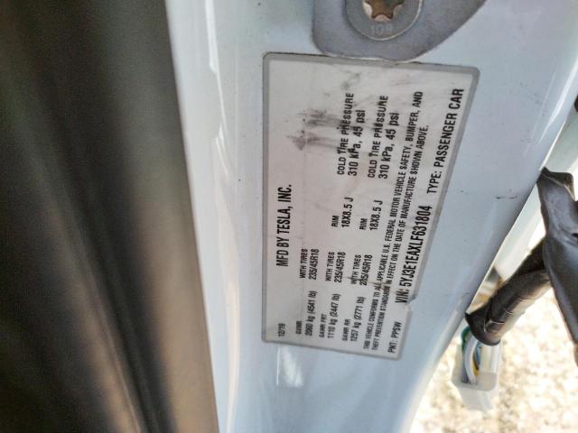 Photo 10 from auction – 2020 TESLA MODEL 3 with VIN 5YJ3E1EAXLF631804