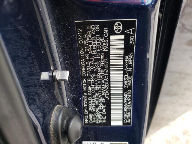 Photo 10 from auction – 2012 TOYOTA PRIUS with VIN JTDKN3DU6C1534577