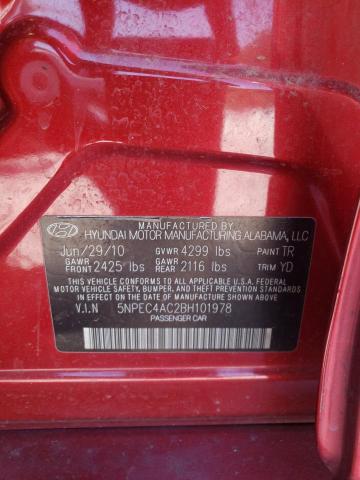 Photo 10 from auction – 2011 HYUNDAI SONATA SE with VIN 5NPEC4AC2BH101978