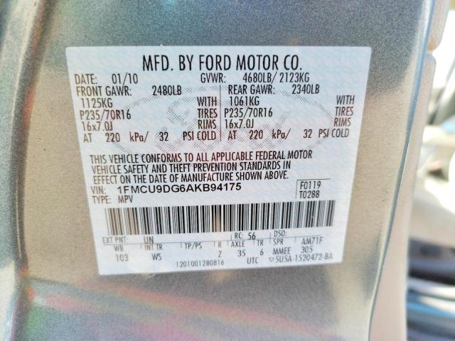 Photo 10 from auction – 2010 FORD ESCAPE XLT with VIN 1FMCU9DG6AKB94175