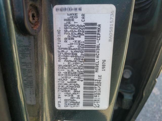Photo 10 from auction – 2004 TOYOTA CAMRY LE with VIN 4T1BE32K34U295681