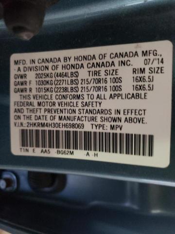 Photo 10 from auction – 2014 HONDA CR-V LX with VIN 2HKRM4H30EH698069