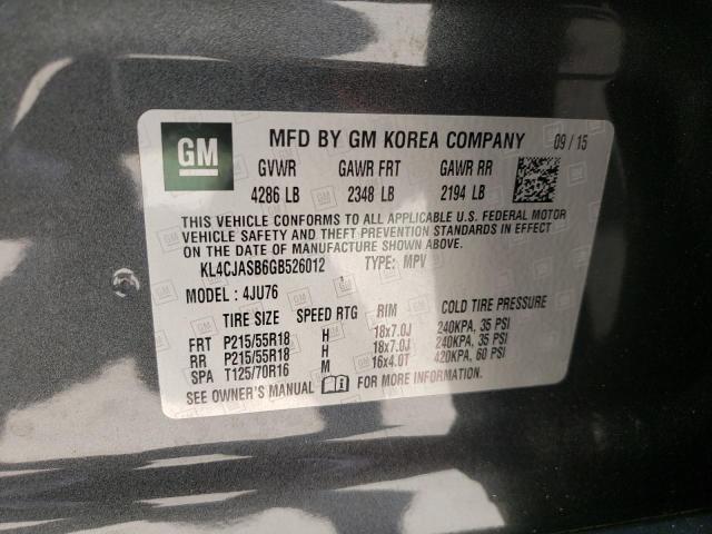 Photo 10 from auction – 2016 BUICK ENCORE with VIN KL4CJASB6GB526012
