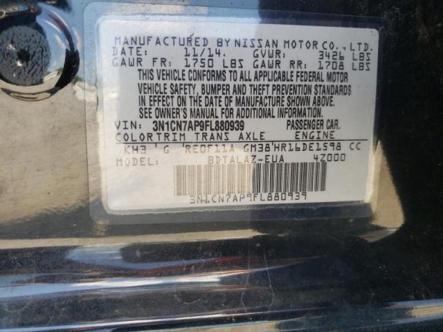 Photo 10 from auction – 2015 NISSAN VERSA S with VIN 3N1CN7AP9FL880939