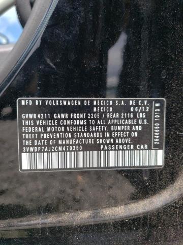 Photo 10 from auction – 2012 VOLKSWAGEN JETTA SE with VIN 3VWDP7AJ2CM470350