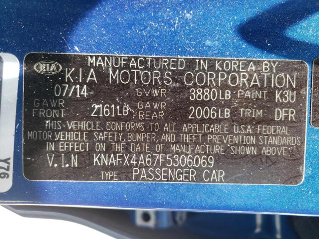 Photo 10 from auction – 2015 KIA FORTE LX with VIN KNAFX4A67F5306069