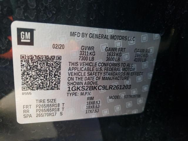 Photo 10 from auction – 2020 GMC YUKON SLT with VIN 1GKS2BKC9LR261203