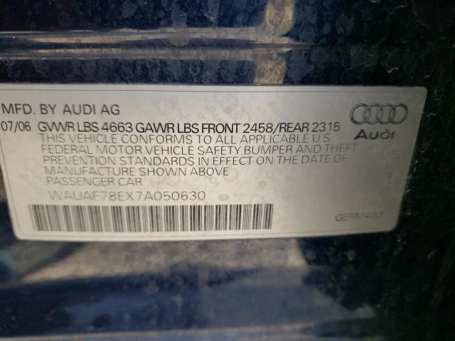 Photo 10 from auction – 2007 AUDI A4 2 with VIN WAUAF78EX7A050630