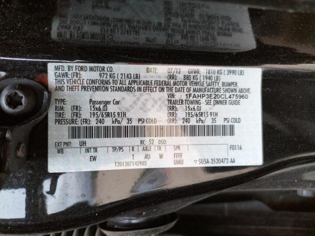Photo 10 from auction – 2012 FORD FOCUS S with VIN 1FAHP3E20CL475960