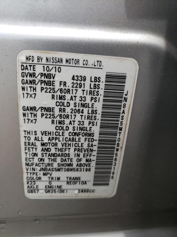 Photo 10 from auction – 2011 NISSAN ROGUE S with VIN JN8AS5MT0BW563196