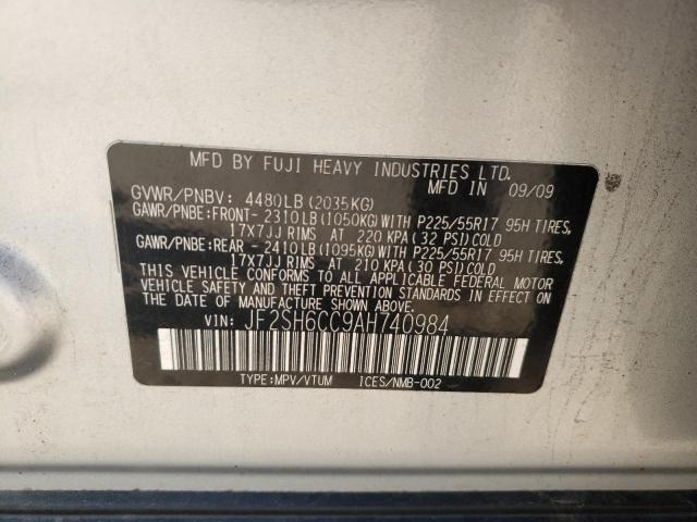 Photo 10 from auction – 2010 SUBARU FORESTER 2 with VIN JF2SH6CC9AH740984