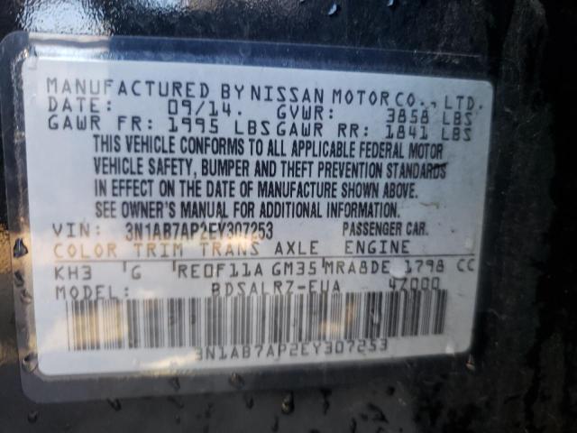 Photo 10 from auction – 2014 NISSAN SENTRA S with VIN 3N1AB7AP2EY307253