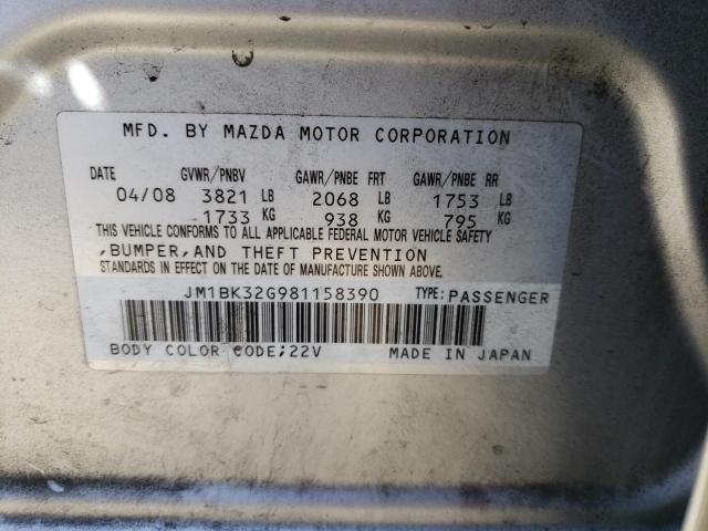 Photo 10 from auction – 2008 MAZDA 3 I with VIN JM1BK32G981158390