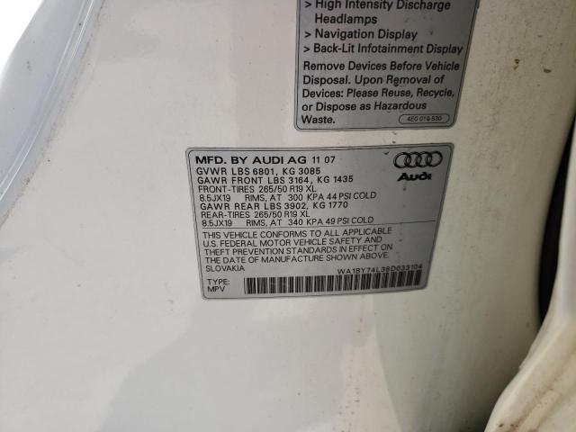 Photo 10 from auction – 2008 AUDI Q7 3.6 QUA with VIN WA1BY74L38D033104