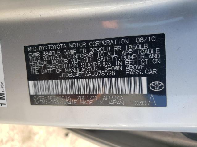 Photo 10 from auction – 2010 TOYOTA COROLLA BA with VIN JTDBU4EE6AJ078528