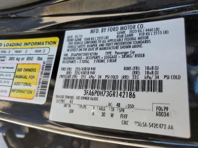 Photo 10 from auction – 2016 FORD FUSION SE with VIN 3FA6P0H73GR142186