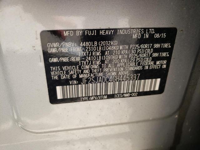 Photo 10 from auction – 2016 SUBARU FORESTER 2 with VIN JF2SJADC4GH445337