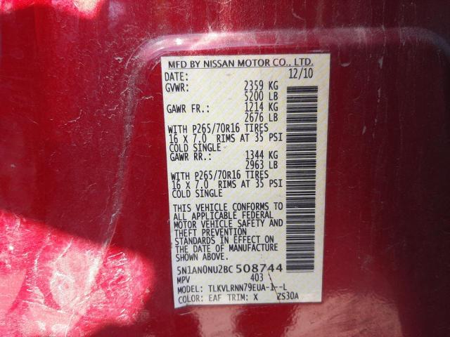 Photo 10 from auction – 2011 NISSAN XTERRA OFF with VIN 5N1AN0NU2BC508744