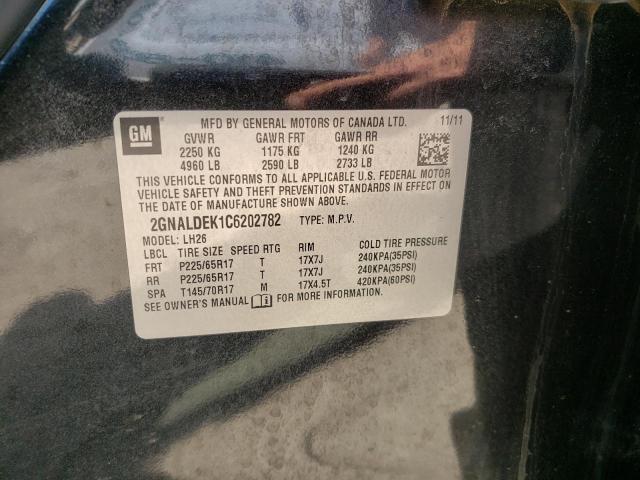 Photo 10 from auction – 2012 CHEVROLET EQUINOX LT with VIN 2GNALDEK1C6202782