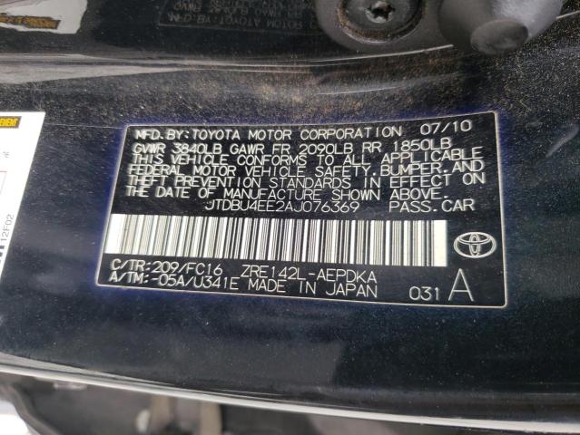 Photo 10 from auction – 2010 TOYOTA COROLLA BA with VIN JTDBU4EE2AJ076369
