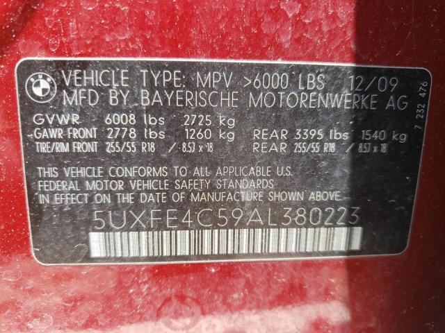 Photo 10 from auction – 2010 BMW X5 XDRIVE3 with VIN 5UXFE4C59AL380223