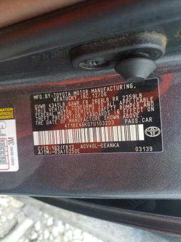 Photo 10 from auction – 2007 TOYOTA CAMRY CE with VIN 4T1BE46K07U103203