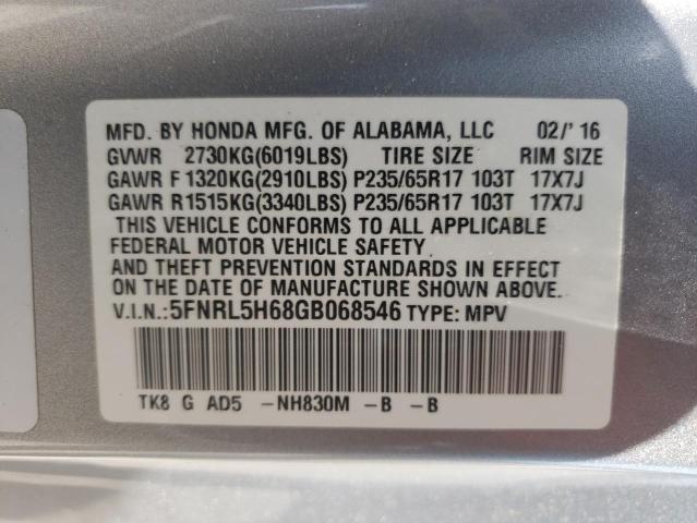 Photo 10 from auction – 2016 HONDA ODYSSEY EX with VIN 5FNRL5H68GB068546