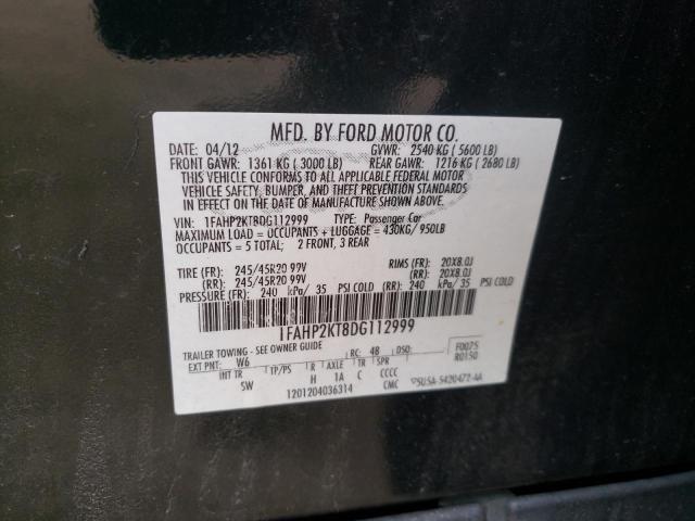 Photo 10 from auction – 2013 FORD TAURUS SHO with VIN 1FAHP2KT8DG112999