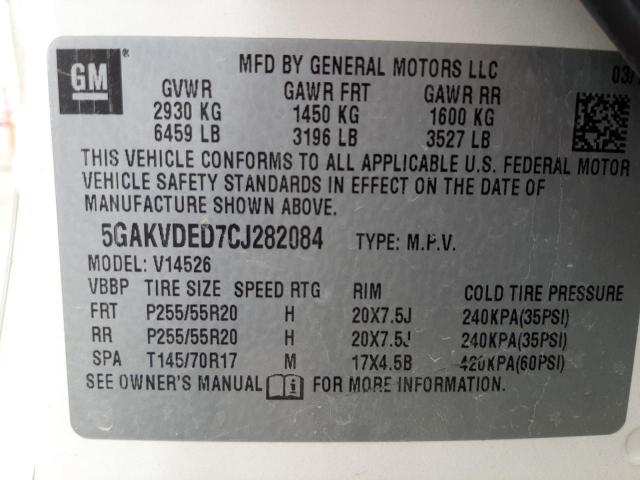 Photo 10 from auction – 2012 BUICK ENCLAVE with VIN 5GAKVDED7CJ282084