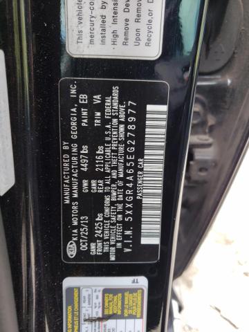 Photo 10 from auction – 2014 KIA OPTIMA SX with VIN 5XXGR4A65EG278977