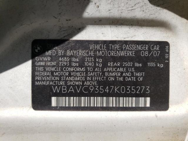 Photo 10 from auction – 2007 BMW 328 XI with VIN WBAVC93547K035273