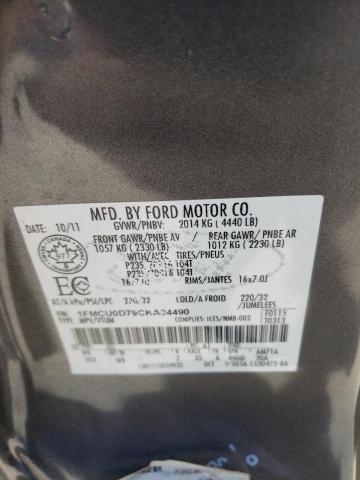 Photo 10 from auction – 2012 FORD ESCAPE XLT with VIN 1FMCU0D79CKA94490