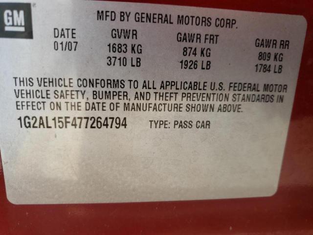 Photo 10 from auction – 2007 PONTIAC G5 with VIN 1G2AL15F477264794