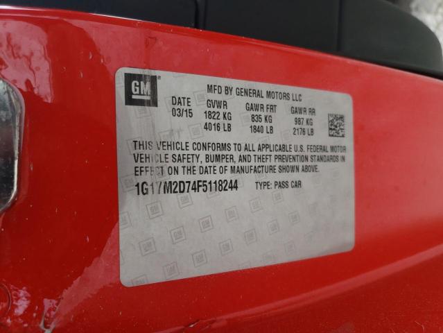 Photo 10 from auction – 2015 CHEVROLET CORVETTE S with VIN 1G1YM2D74F5118244