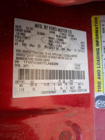 Photo 10 from auction – 2007 FORD EXPEDITION with VIN 1FMFU16517LA88309