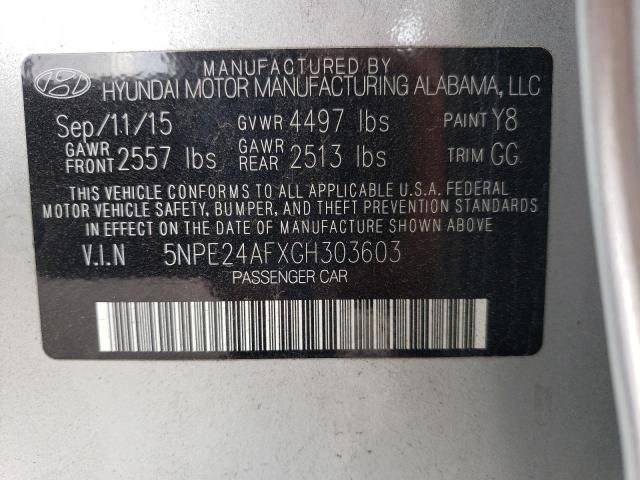 Photo 10 from auction – 2016 HYUNDAI SONATA SE with VIN 5NPE24AFXGH303603