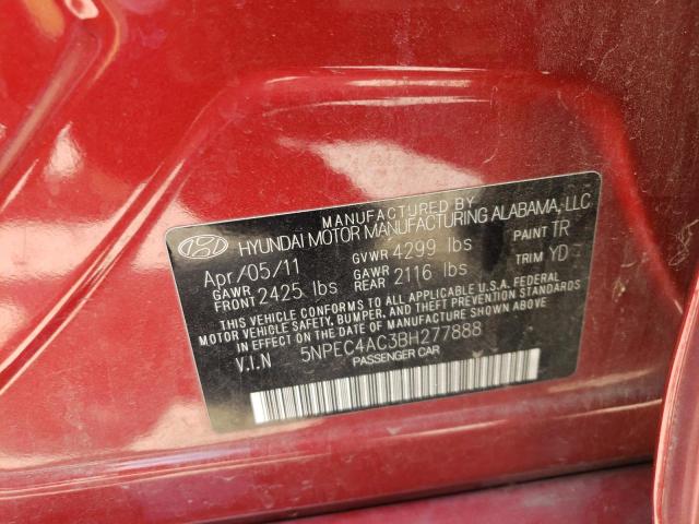 Photo 10 from auction – 2011 HYUNDAI SONATA SE with VIN 5NPEC4AC3BH277888