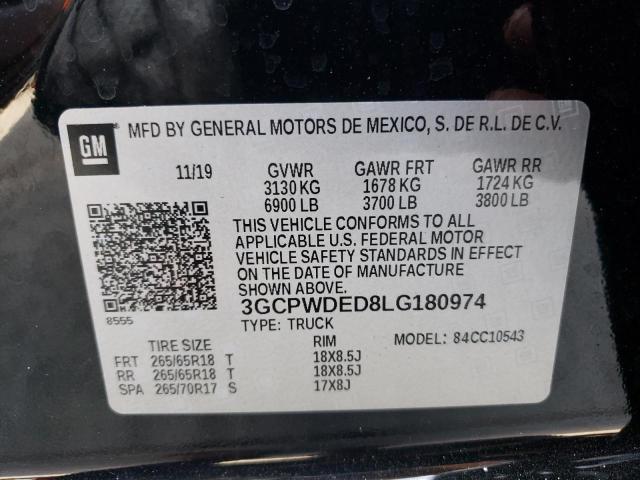 Photo 10 from auction – 2020 CHEVROLET SILVERADO with VIN 3GCPWDED8LG180974