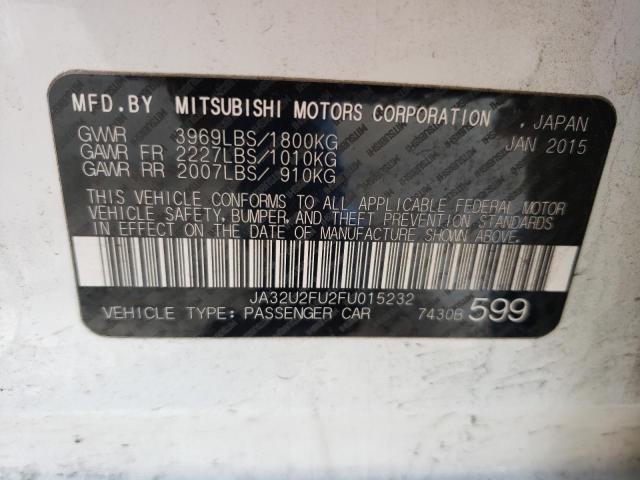 Photo 10 from auction – 2015 MITSUBISHI LANCER ES with VIN JA32U2FU2FU015232