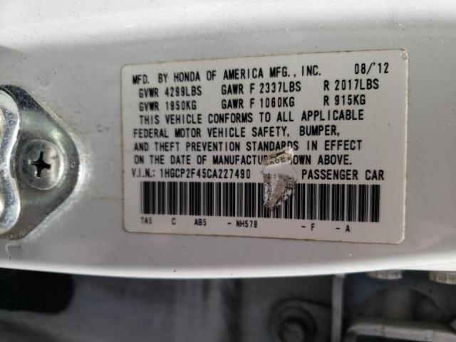 Photo 10 from auction – 2012 HONDA ACCORD LXP with VIN 1HGCP2F45CA227490