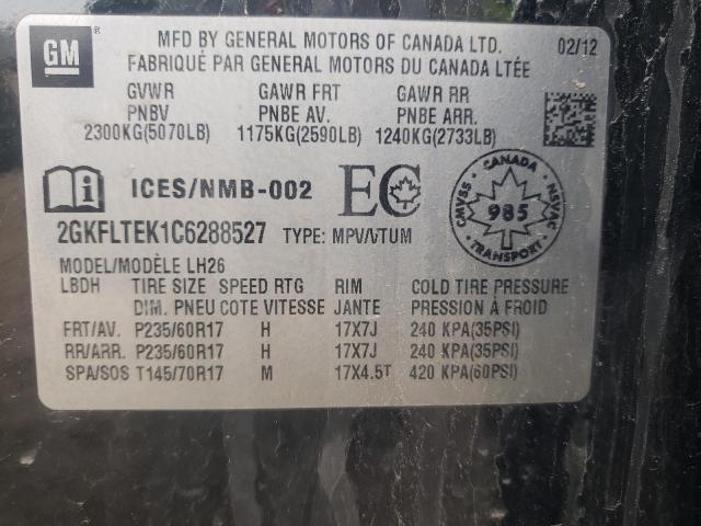 Photo 10 from auction – 2012 GMC TERRAIN SL with VIN 2GKFLTEK1C6288527