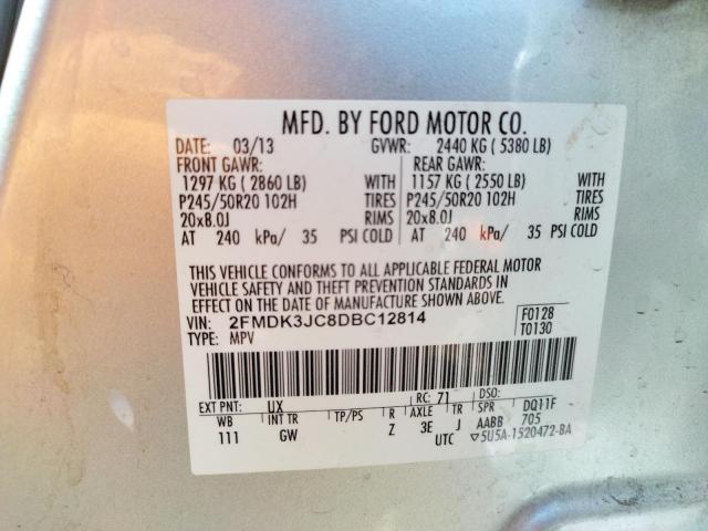 Photo 10 from auction – 2013 FORD EDGE SEL with VIN 2FMDK3JC8DBC12814