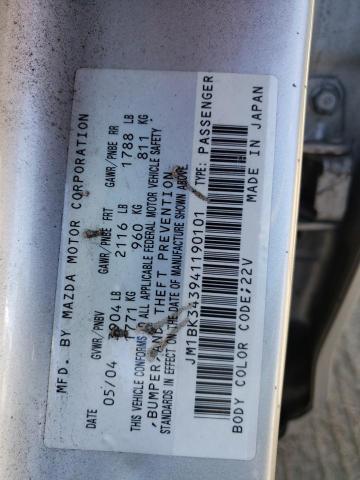 Photo 10 from auction – 2004 MAZDA 3 HATCHBAC with VIN JM1BK343941190101