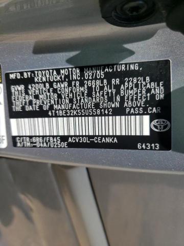 Photo 10 from auction – 2005 TOYOTA CAMRY LE with VIN 4T1BE32K55U558142