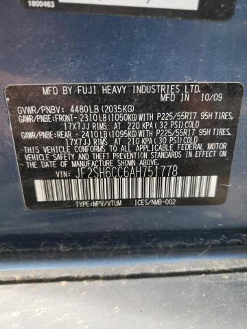 Photo 10 from auction – 2010 SUBARU FORESTER 2 with VIN JF2SH6CC6AH751778
