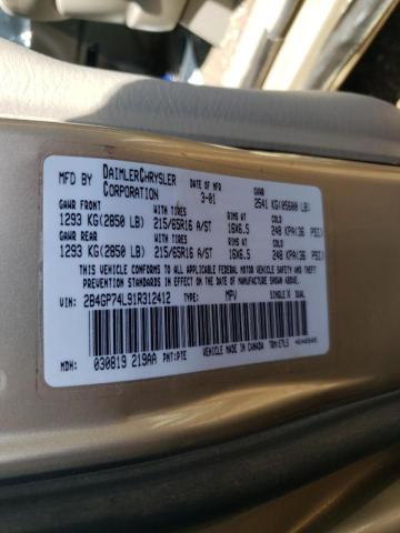 Photo 10 from auction – 2001 DODGE GRAND CARA with VIN 2B4GP74L91R312412